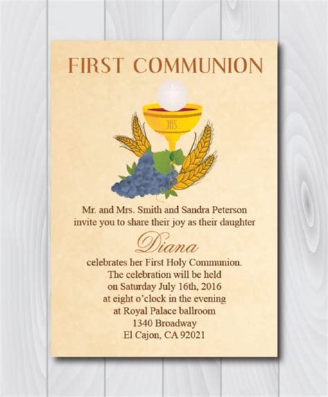 Communion Invitation Golden First Holy Communion - Etsy