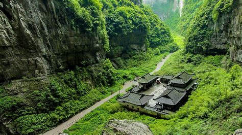 Three Natural bridges Scenic Area, Wulong Karst National Geology Park in Chongqing, China ...