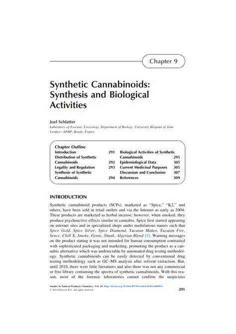 (PDF) Synthetic cannabinoids: Synthesis and biological activities