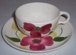 Stetson China Company Red Floral Cup/saucer Set