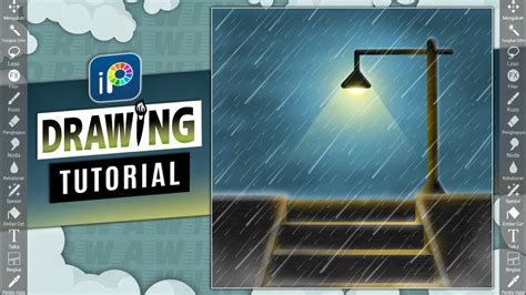 Ibis Paint X Tutorial Menggambar Pemandangan Hujan Malam Hari | How To Draw Rain and Street ...