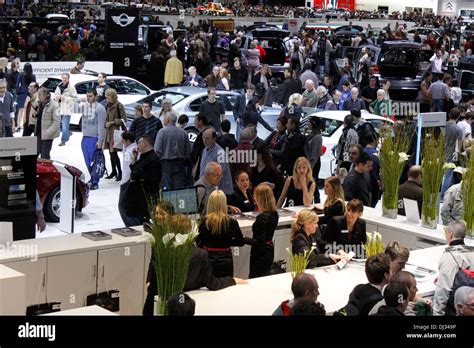 International auto show in Geneva, Hall, People, Switzerland Stock Photo - Alamy