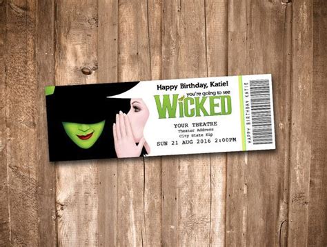 WICKED the Musical Collectible Theater Ticket - Etsy