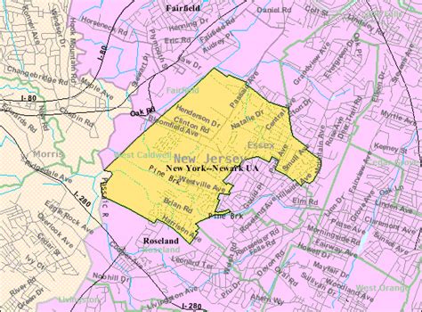 Image: Census Bureau map of West Caldwell, New Jersey