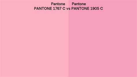 Pantone 1767 C vs PANTONE 1905 C side by side comparison