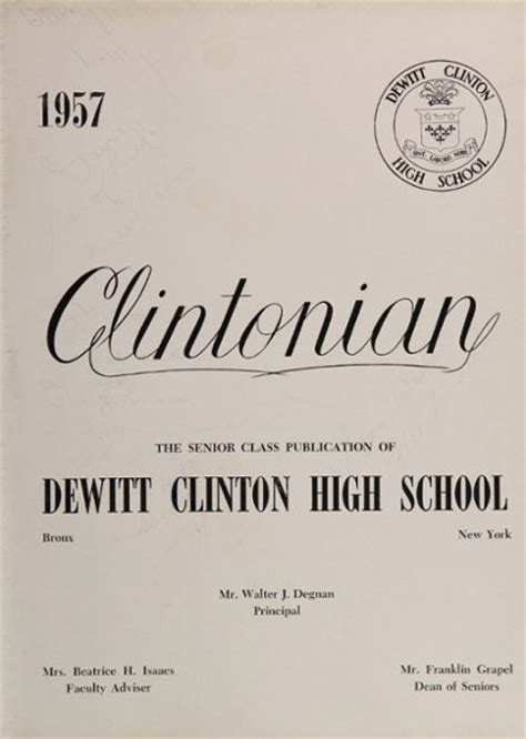 Explore 1957 DeWitt Clinton High School Yearbook, Bronx NY - Classmates