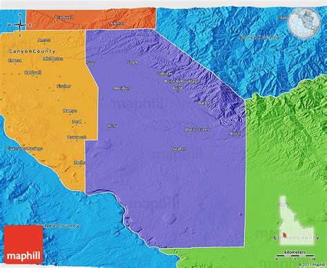 Political 3D Map of Ada County