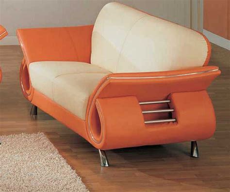 Contemporary Dual Colored or Black Leather Sofa Set w/ Chrome Details Dallas Texas GF559