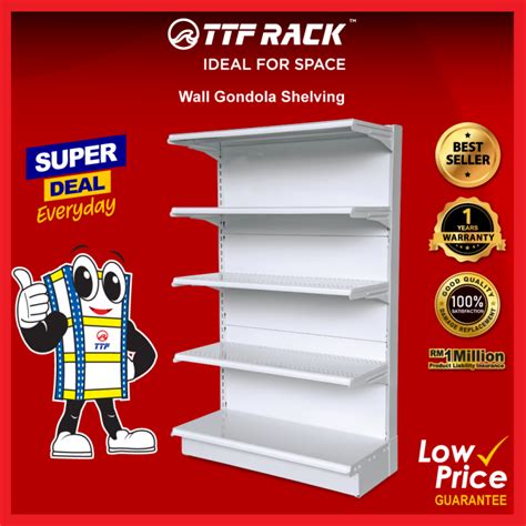 TTF Rack™ (WALL GONDOLA) Wall Gondola Back Plate /Storage Rack/Shopping Mall Display Rack/ Rak ...