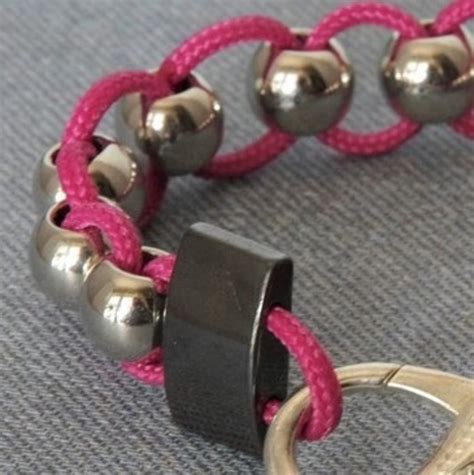 Silver Bead Fidget Bracelet - fuchsia • KnotSense