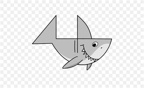 Shark Drawing Geometric Shape Number Cartoon, PNG, 500x500px, Shark, Artwork, Black, Black And ...