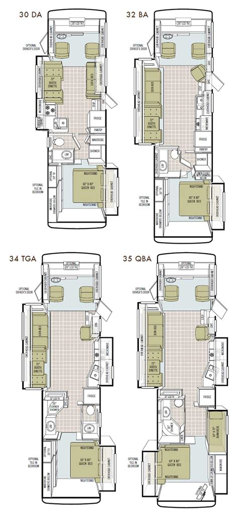 Tiffin Allegro class A motorhome floorplans - large picture