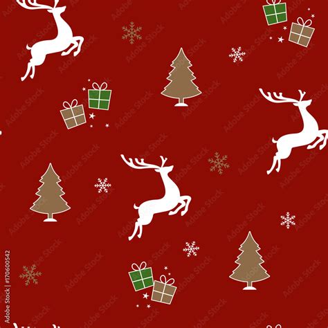 Christmas Reindeer Winter Seamless Wallpaper Stock Vector | Adobe Stock