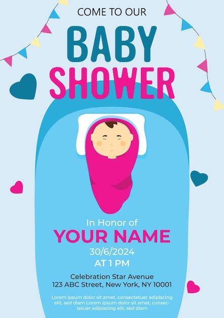 Premium Vector | Baby shower invitation card template