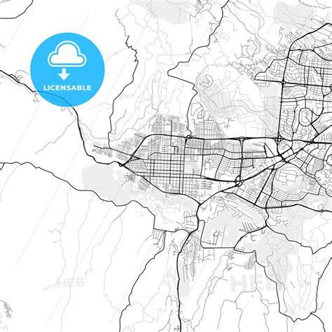 Vector PDF map of Santa Tecla, El Salvador - HEBSTREITS Sketches