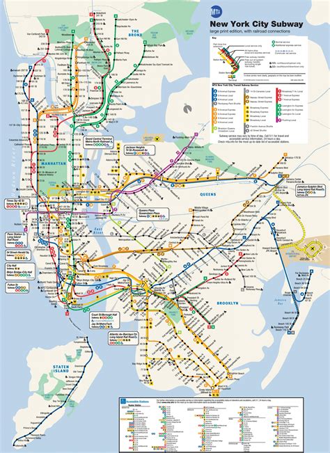 New York City train map - New York train lines map (New York - USA)