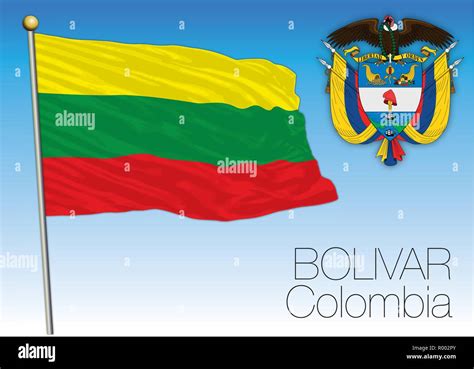 Bolivar regional flag, Republica de Colombia, vector illustration Stock ...