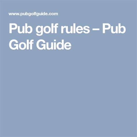 Pub golf rules – Pub Golf Guide | Pub golf rules, Pub golf, Golf rules