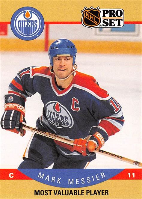 Mark Messier hockey card (Edmonton Oilers, Hall of Famer) 1990 Pro Set ...