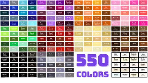 List of Colors: 550 Color Names and Hex Codes | Color Meanings