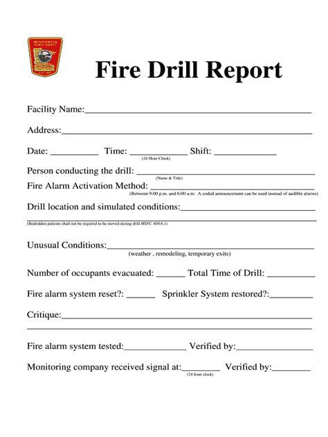 Fire Evacuation Drill Report Template – CUMED.ORG