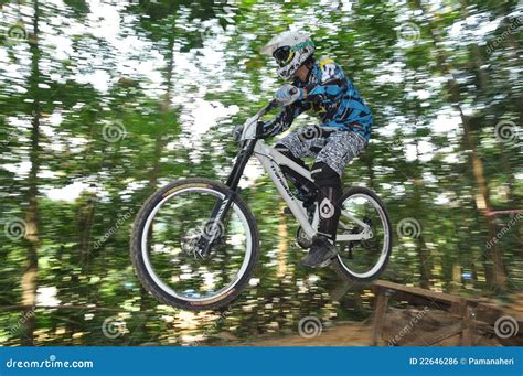 Downhill Mountain Bike Race Editorial Photo - Image of extreme, hill ...