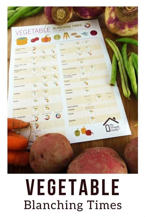 Vegetable Blanching Times Chart | Freezing vegetables chart, Freezer ...