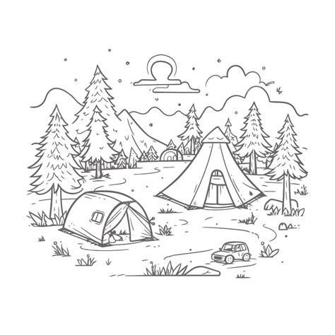 Camping Scene Coloring Pages The Best Free Coloring Pages In This ...