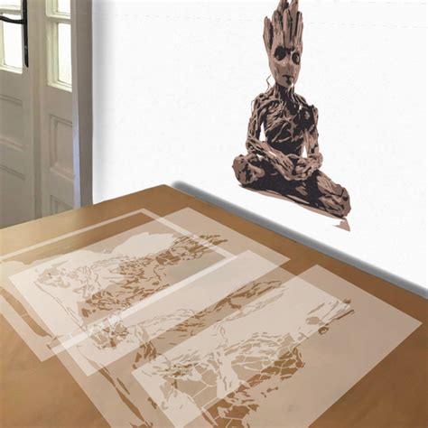 Groot stencil in 4 layers.