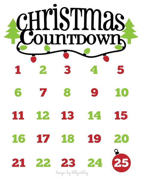 Christmas Countdown Free Printable | Free Printable