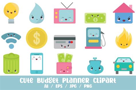 Cute Budget Planner Clipart | 15 Variations