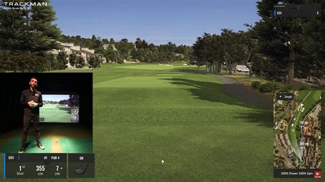 Trackman Golf Simulator - Playing Pebble Beach Golf Course