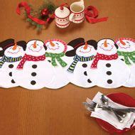 Embroidered Snowman Winter Table Runner from CollectionsEtc. $10/99 | Holiday table runner ...