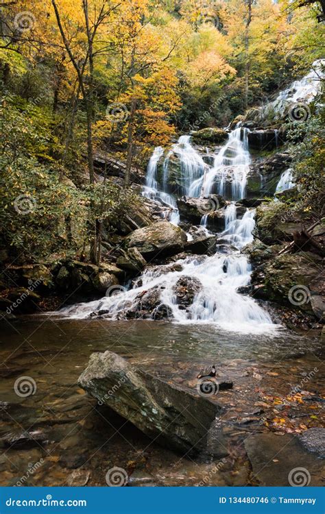 Portrait of Saluda Waterfalls in North Carolina Stock Photo - Image of ...