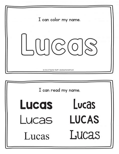 Lucas – Name Printables for Handwriting Practice | A to Z Teacher Stuff ...