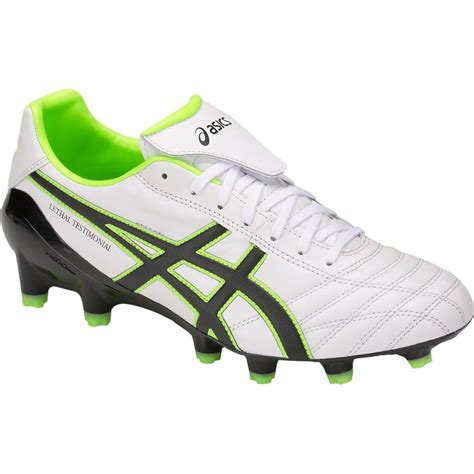 Asics Lethal Testimonial 4 IT - Mens Football Boots - White/Black/Green | Sportitude Running