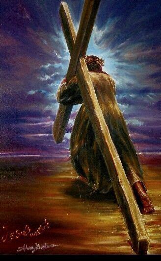 Jesus Carrying The Cross Painting at PaintingValley.com | Explore ...