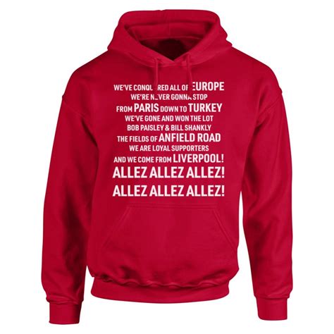 Allez! Allez! Allez! (Liverpool) Hooded Sweatshirt - Mens from Punk Football UK