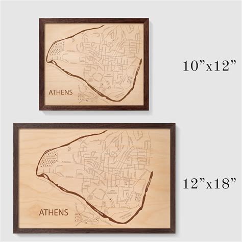 Athens Ohio Map Street Map of Athens Laser Cut Ohio | Etsy