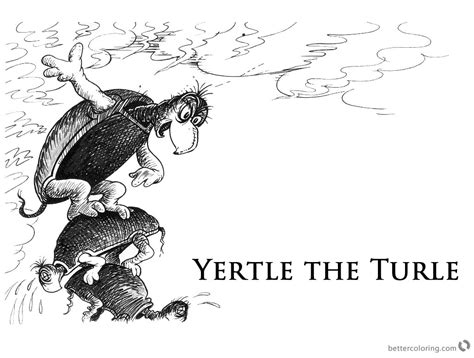 Dr Seuss Yertle the Turtle Coloring Page Fan Drawing - Free Printable ...