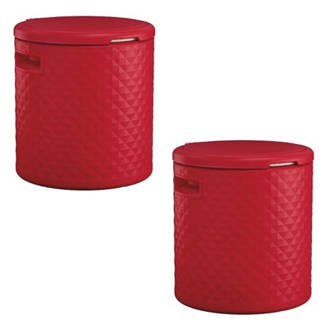 Suncast 54 Quart 60 Can Round Outdoor Patio Cooler, Side Table, & Stool (2 Pack) - Walmart.com