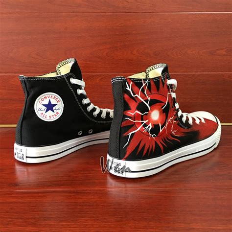 Anime Naruto Hatake Kakashi Converse All Star Hand Painted Shoes Unisex Sneakers - Fashion