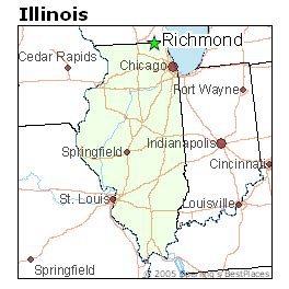 Richmond Illinois Map | Time Zones Map