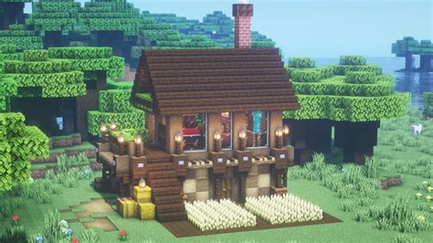 Minecraft - Starter house / Dark oak house / Survival base / ダークオークで作る ...