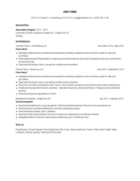 Farm Hand Resume Examples and Tips - Zippia