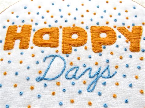 Happy Days Embroidery Pattern Hand Embroidery PDF Patttern - Etsy