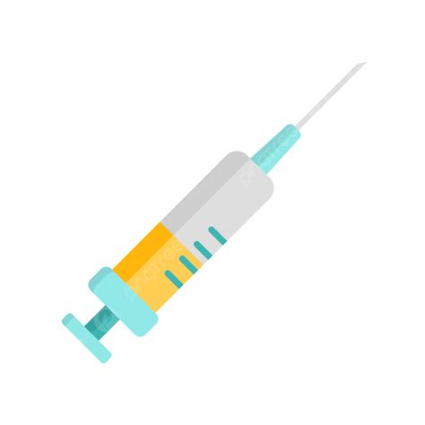 Syringe Icon Flat Illustration Isolated, Syringe, Needle, Medical PNG and Vector with ...