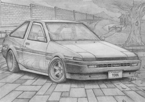 Drawing - Toyota Trueno AE86 by TougeDrifting85 on DeviantArt