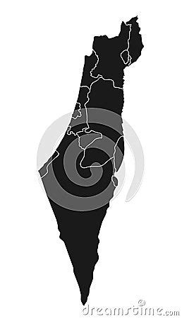 Palestine, Israel Map Country, Jeruzalem Zone On White Background ...