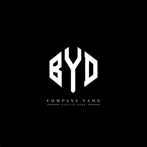 BYD letter logo design with polygon shape. BYD polygon and cube shape logo design. BYD hexagon ...